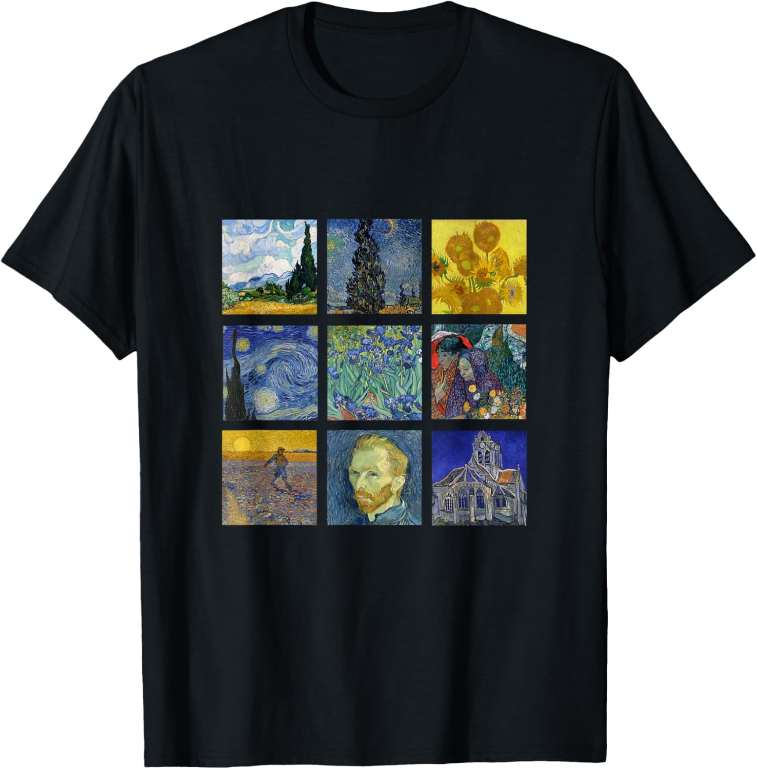 Vincent van Gogh Tableaux célèbres Tournesols Nuit étoilée T-Shirt